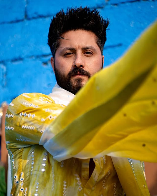 Wedding Special Mirror Work Kurta For Men