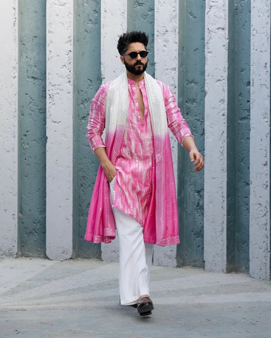 Wedding Special Mirror Work Kurta For Men