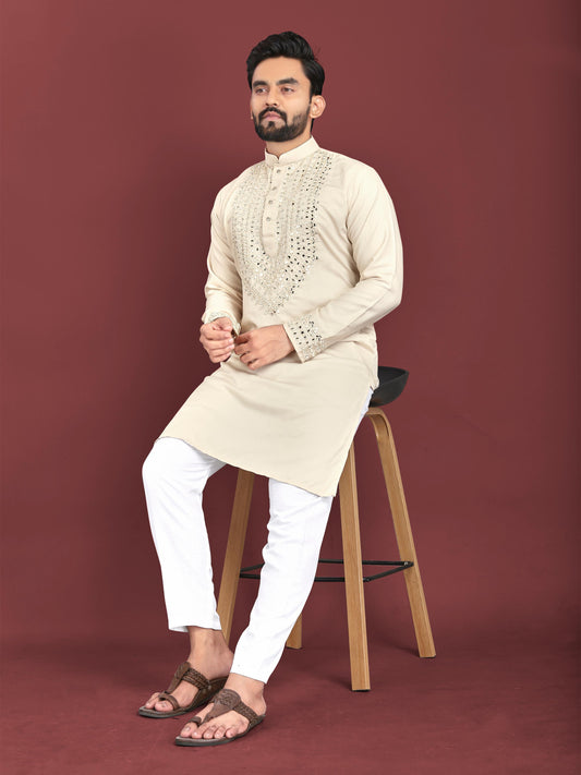 Men's Real Mirror & Handwork Kurta