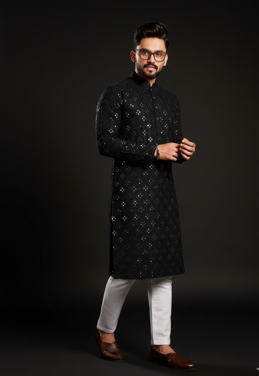 Mirror Work Men's Kurta