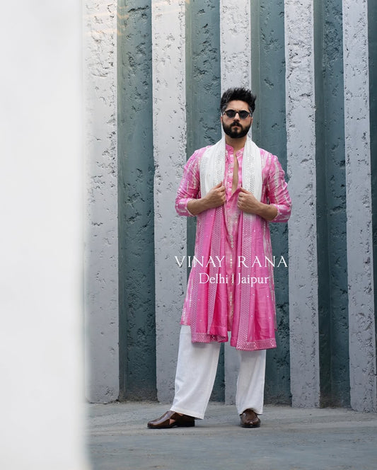 Wedding Special Mirror Work Kurta For Men